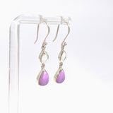 Phosphosiderite Teardrop Cabochon with Clear Quartz Accent Stone Earrings BTE-03
