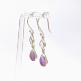 Phosphosiderite Teardrop Cabochon with Clear Quartz Accent Stone Earrings BTE-03