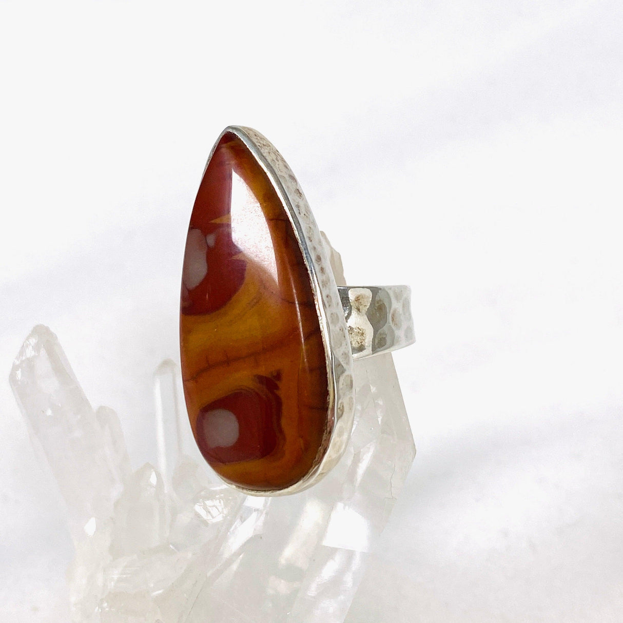 Pilbara "Noreena Jasper" Teardrop Hammered Band Ring Size 7 KRGJ2218 - Nature's Magick