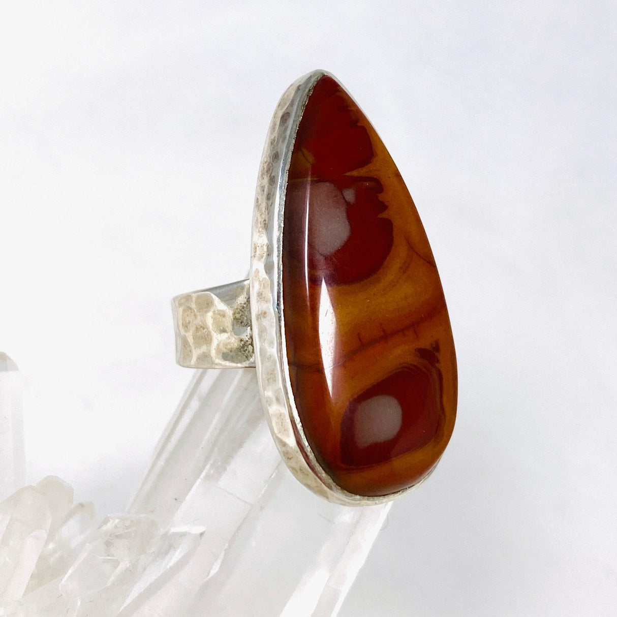 Pilbara "Noreena Jasper" Teardrop Hammered Band Ring Size 7 KRGJ2218 - Nature's Magick