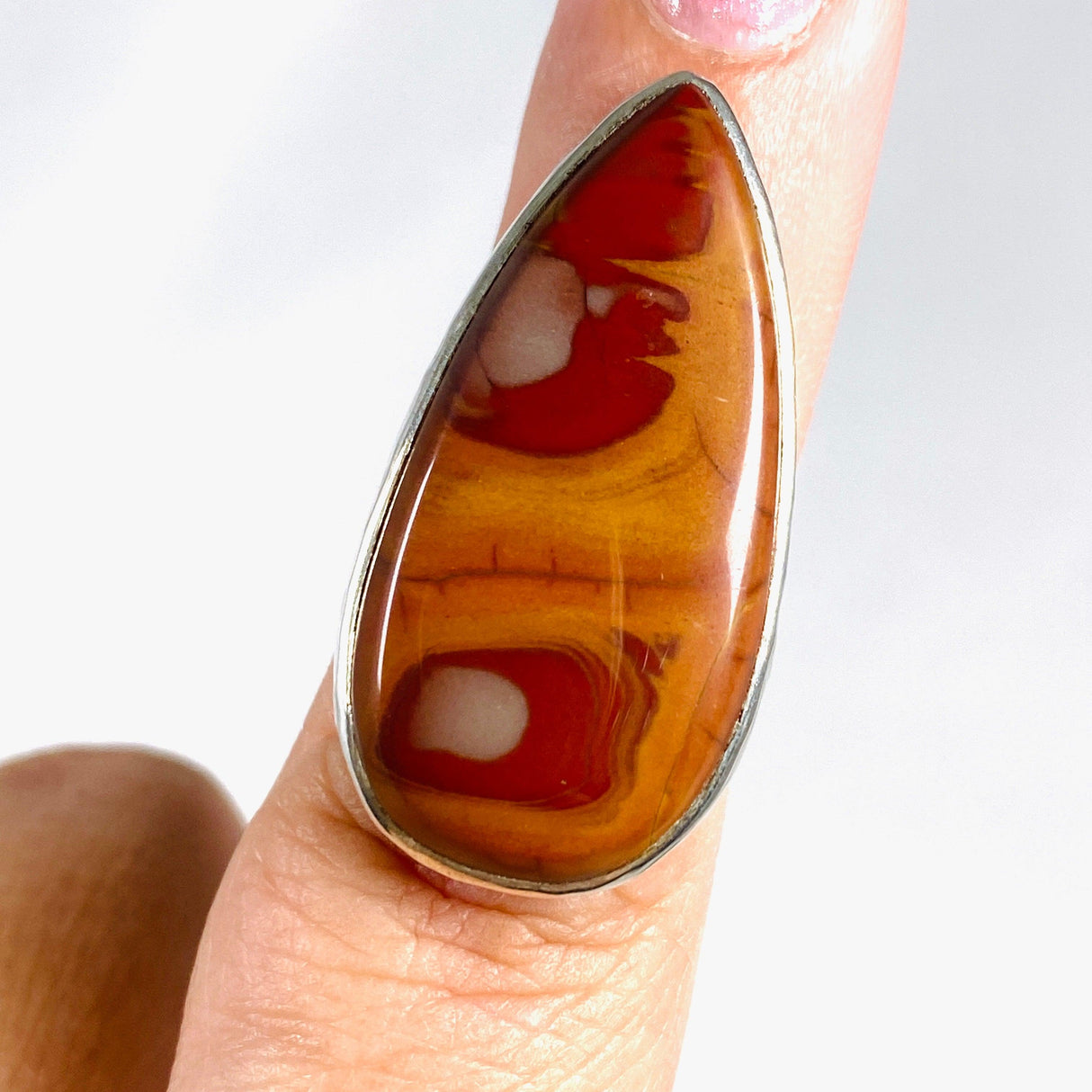 Pilbara "Noreena Jasper" Teardrop Hammered Band Ring Size 7 KRGJ2218 - Nature's Magick