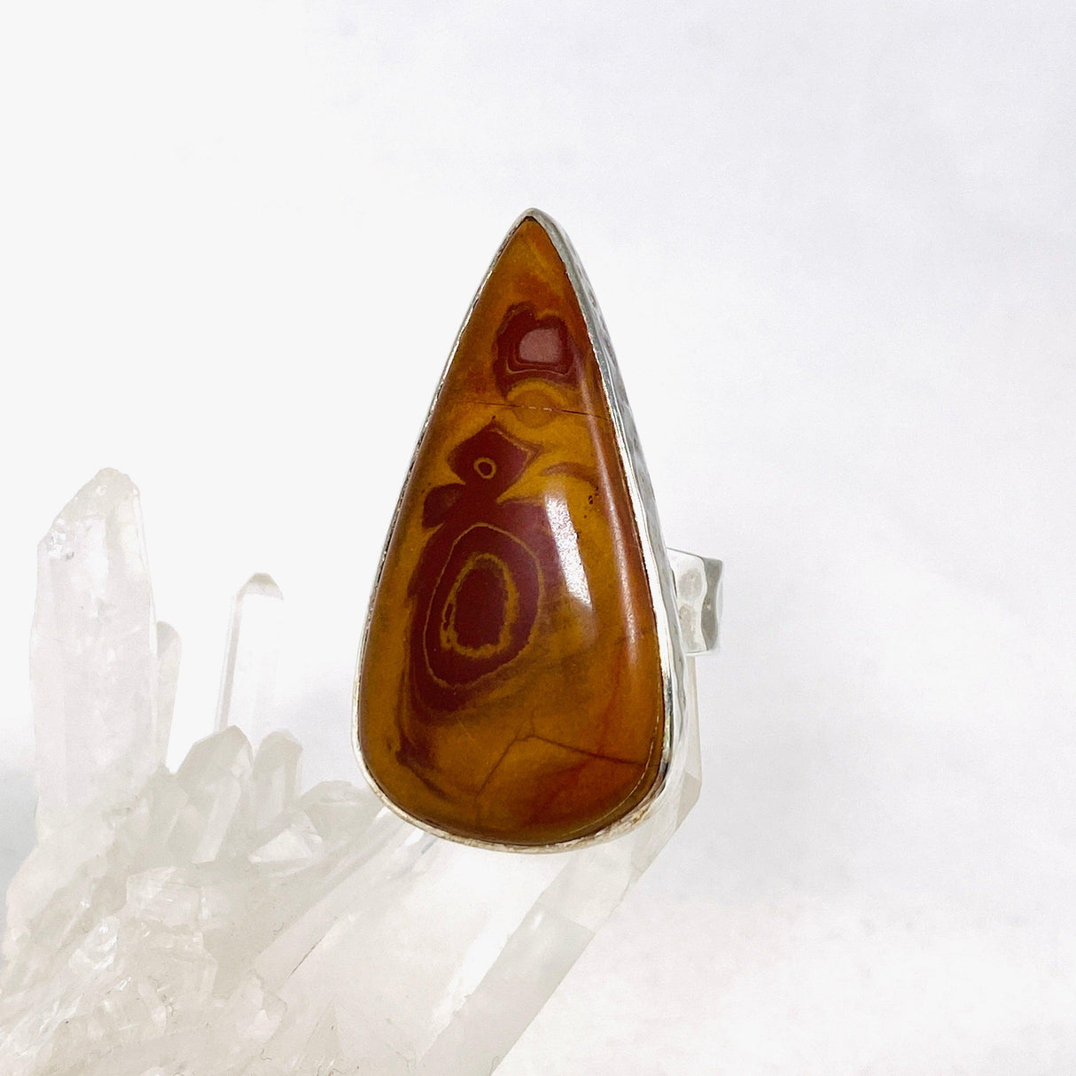Pilbara "Noreena Jasper" Teardrop Hammered Band Ring Size 9 KRGJ2220 - Nature's Magick