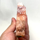 Pink Amethyst with quartz slice on stand PASL-01