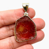 Pink and gold tourmaline large slice pendant GPJ02