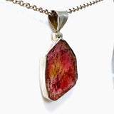 Pink and gold tourmaline large slice pendant GPJ02