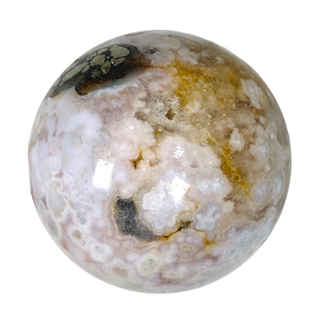 Pink Flower Agate with Pyrite sphere PFAS-03 - Nature's Magick