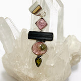 Pink, Green and Black Tourmaline Multi-stone Pendant GPJ14