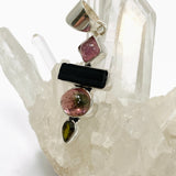 Pink, Green and Black Tourmaline Multi-stone Pendant GPJ14