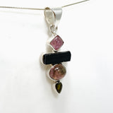 Pink, Green and Black Tourmaline Multi-stone Pendant GPJ14