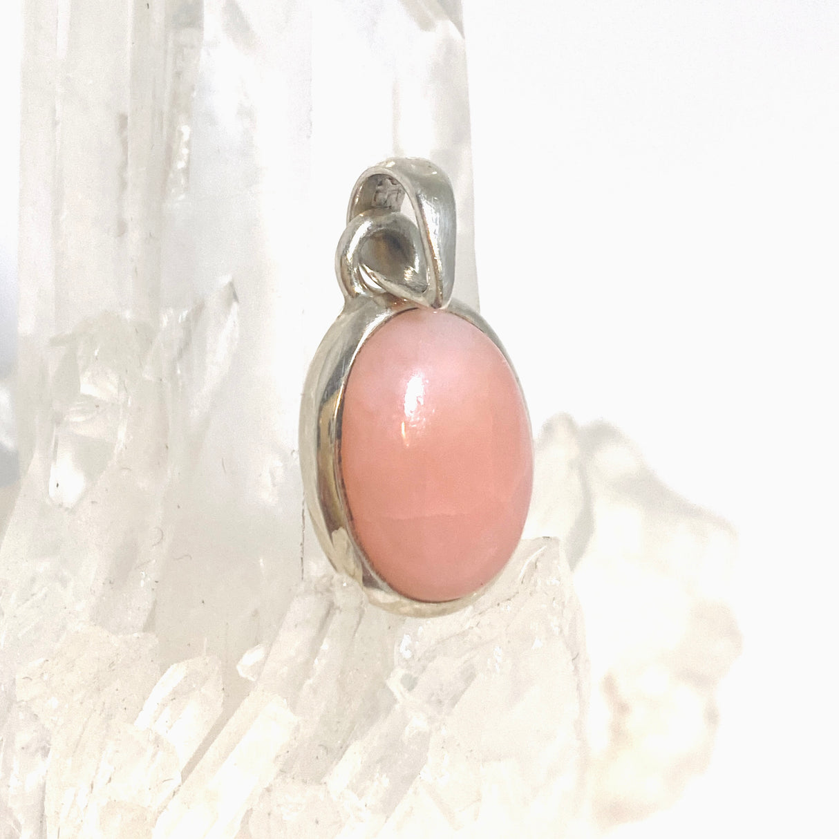 Pink Opal Oval Cabochon Pendant PPGJ1316