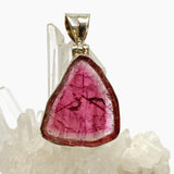 Pink tourmaline large slice pendant GPJ01