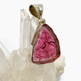 Pink tourmaline large slice pendant GPJ01