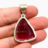 Pink tourmaline large slice pendant GPJ01