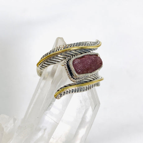 Pink Tourmaline- Leaf Setting Raw Rings R4224 - Nature's Magick