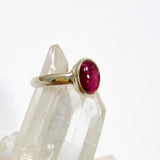 Pink Tourmaline Oval Cabochon Ring Size 6.5 PRGJ732