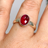 Pink Tourmaline Oval Cabochon Ring Size 6.5 PRGJ732