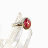 Pink Tourmaline Oval Cabochon Ring Size 8 PRGJ528