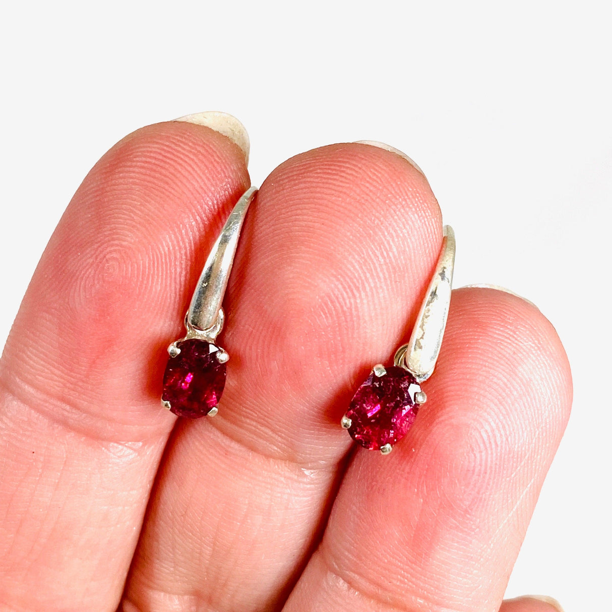 Pink Tourmaline Oval Faceted Earrings PEGJ117 - Nature's Magick