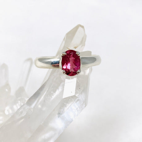 Pink Tourmaline Oval Faceted Ring Size 6.5 PRGJ357 - Nature's Magick