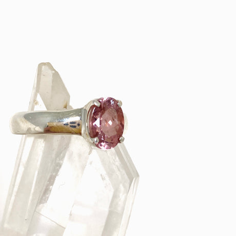 Pink Tourmaline Oval Faceted Ring Size 6.5 PRGJ534