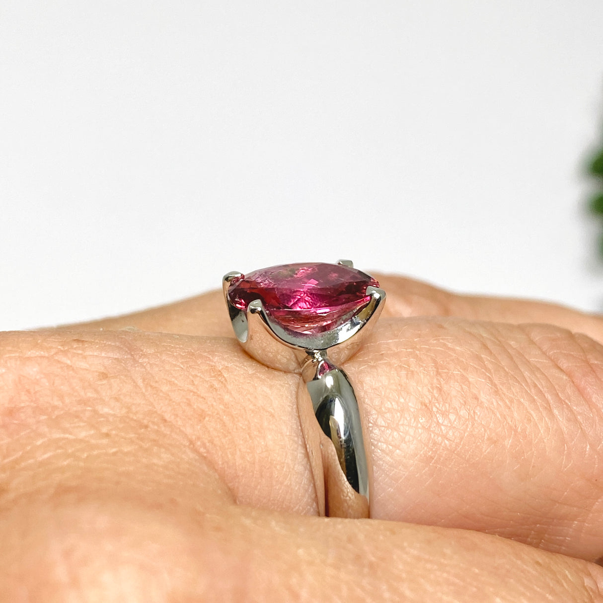 Pink Tourmaline Oval Faceted Ring Size 7.5 HRGJ-60