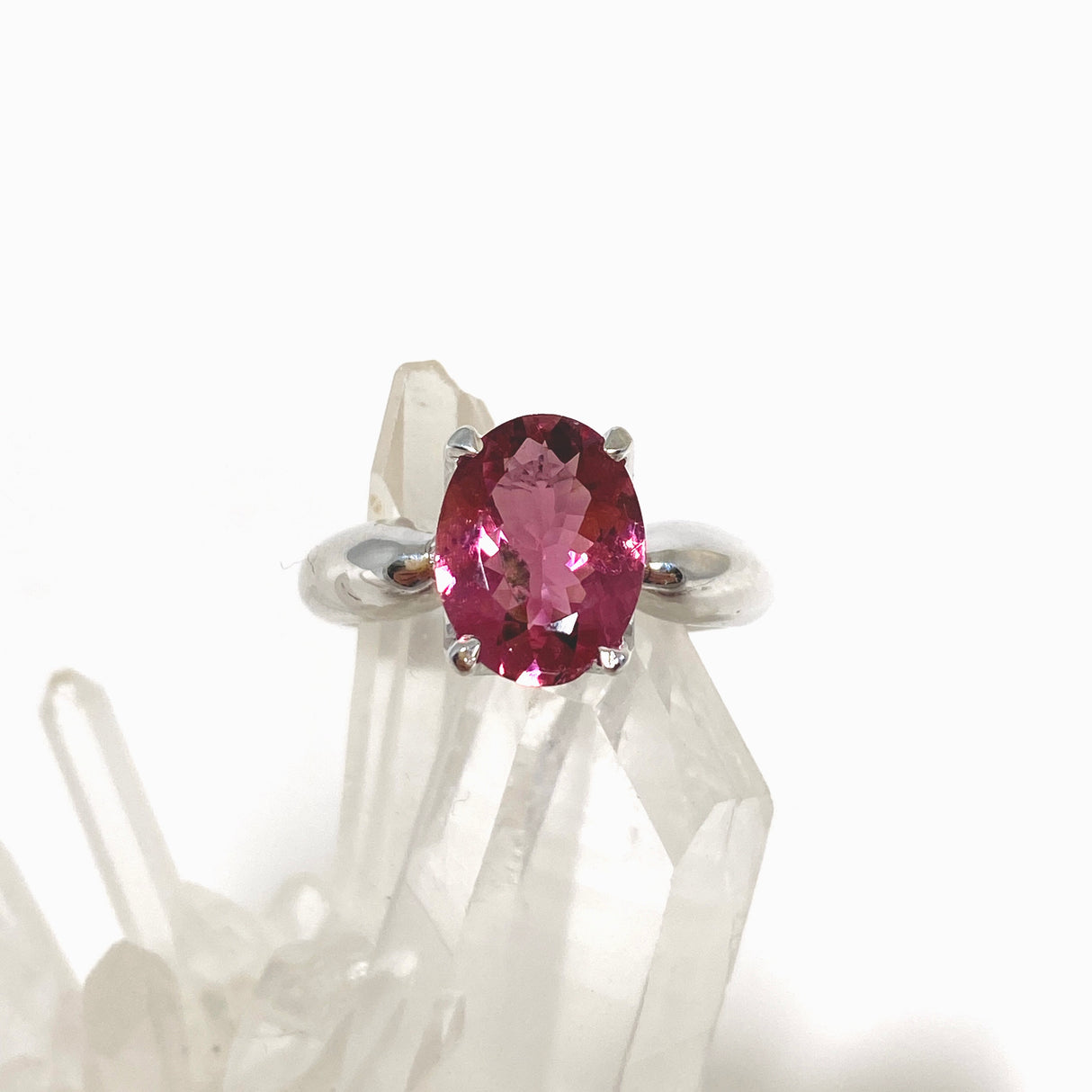 Pink Tourmaline Oval Faceted Ring Size 7.5 HRGJ-60