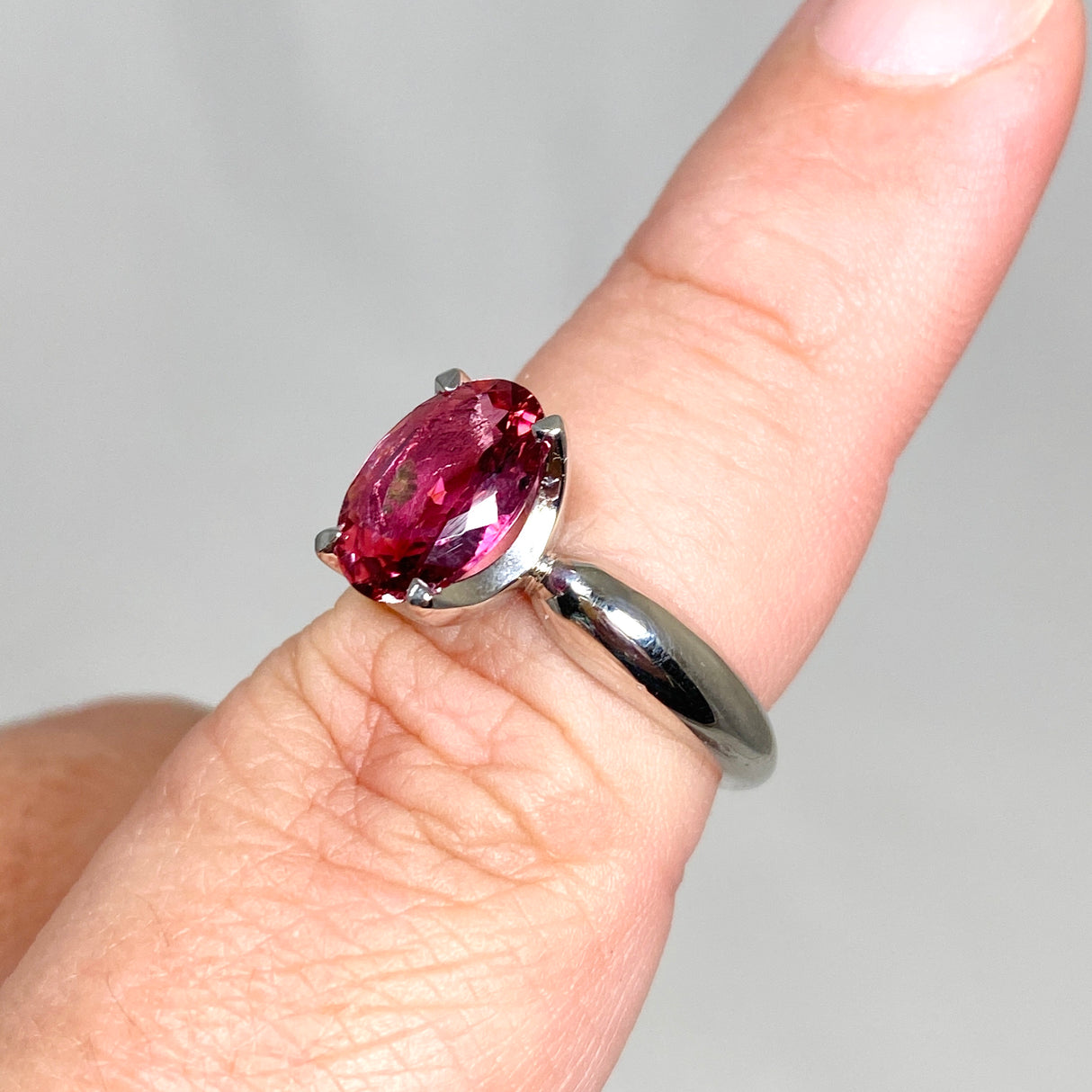 Pink Tourmaline Oval Faceted Ring Size 7.5 HRGJ-60