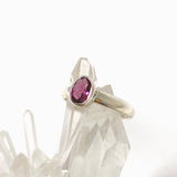 Pink Tourmaline Oval Faceted Ring Size 7 PRGJ530