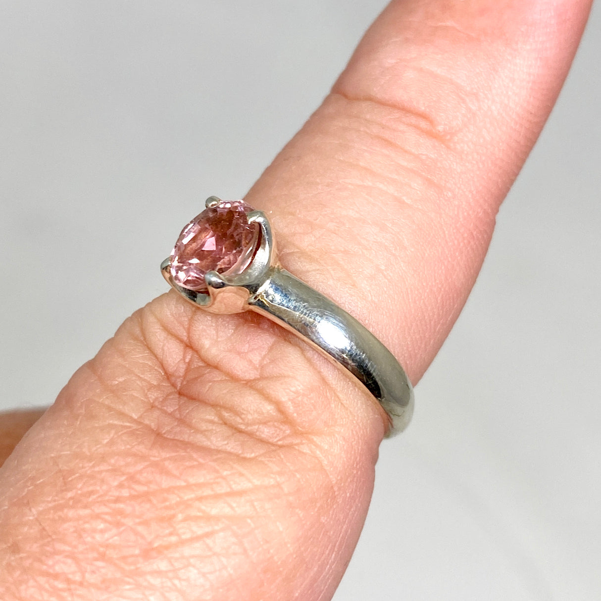 Pink Tourmaline Oval Faceted Ring Size 8.5 PRGJ533