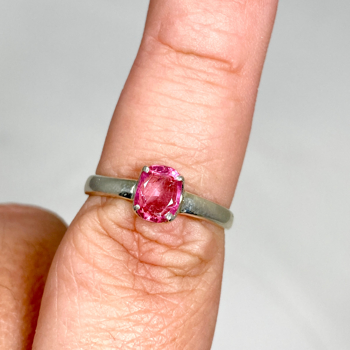 Pink Tourmaline Oval Faceted Ring Size 9 PRGJ531