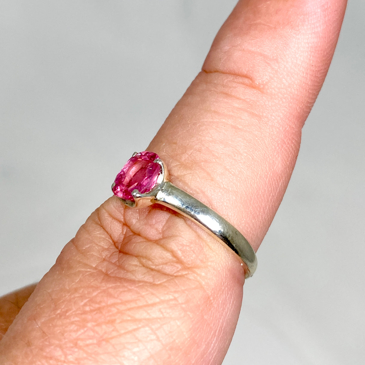 Pink Tourmaline Oval Faceted Ring Size 9 PRGJ531