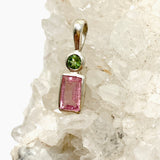 Pink Tourmaline Rectangular Faceted Multi-stone Pendant PPGJ921