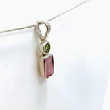 Pink Tourmaline Rectangular Faceted Multi-stone Pendant PPGJ921