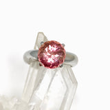 Pink Tourmaline Round Faceted Ring Size 8 HRGJ-59