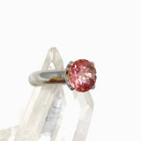 Pink Tourmaline Round Faceted Ring Size 8 HRGJ-59