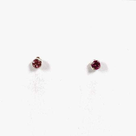 Pink Tourmaline Round Faceted Stud Earrings PEGJ146 - Nature's Magick