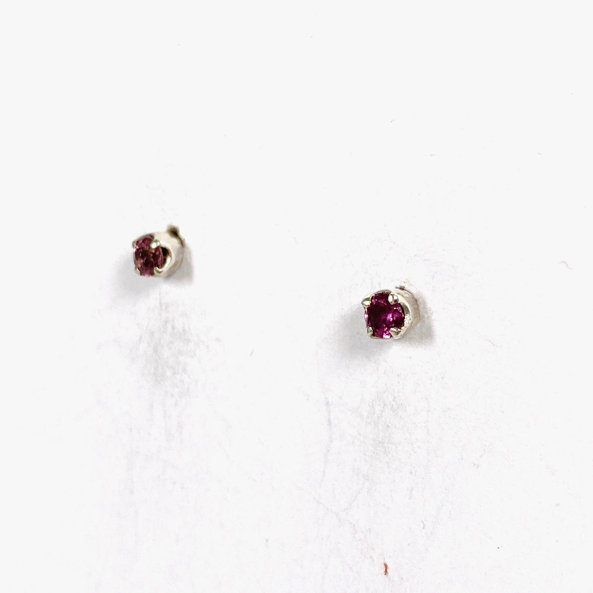 Pink Tourmaline Round Faceted Stud Earrings PEGJ146 - Nature's Magick