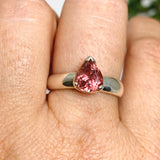 Pink Tourmaline Teardrop Faceted Ring Size 8 PRGJ539