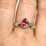 Pink Tourmaline Teardrop Faceted Ring Size 8 PRGJ539