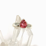 Pink Tourmaline Teardrop Faceted Ring Size 8 PRGJ539