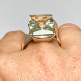 Prasiolite (Green Amethyst) Emerald Cut Faceted Ring Size 13 PRGJ616