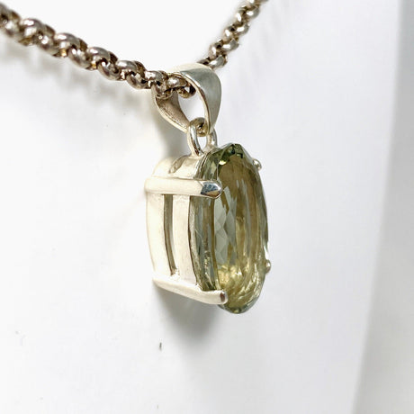 Prasiolite (Green Amethyst) Faceted Oval Pendant KPGJ4335 - Nature's Magick