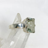 Prasiolite (Green Amethyst) Faceted Rectangular Ring Size 11 PRGJ417 - Nature's Magick