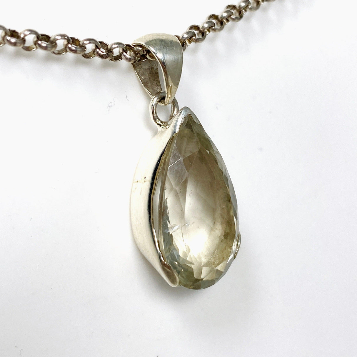 Prasiolite (Green Amethyst) Faceted Teardrop Pendant KPGJ4336 - Nature's Magick