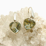 Prasiolite (Green Amethyst) Heart Faceted Earrings PEGJ202