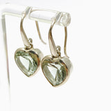 Prasiolite (Green Amethyst) Heart Faceted Earrings PEGJ202