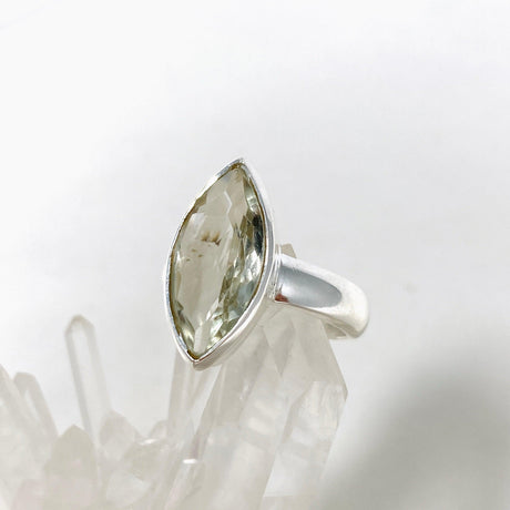 Prasiolite (Green Amethyst) Marquise Faceted Ring Size 9 KRGJ3172 - Nature's Magick