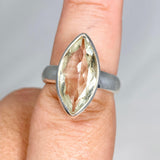 Prasiolite (Green Amethyst) Marquise Faceted Ring Size 9 KRGJ3172 - Nature's Magick