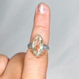 Prasiolite (Green Amethyst) Marquise Faceted Ring Size 9 KRGJ3172 - Nature's Magick