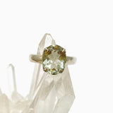 Prasiolite (Green Amethyst) Oval Faceted Ring Size 4.5 PRGJ626